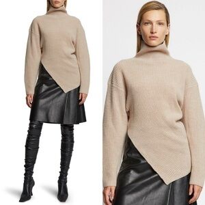PROENZA SCHOULER Rib Asymmetrical Merino Wool Sweater